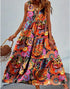 Bohemian Plus Size Dress | Loose Round Neck Ruffle Big Swing Summer Casual Dress The Aurora Touch