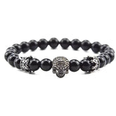 Design Volcanic Rock Beaded Crown Zircon Bracelet The Aurora Touch