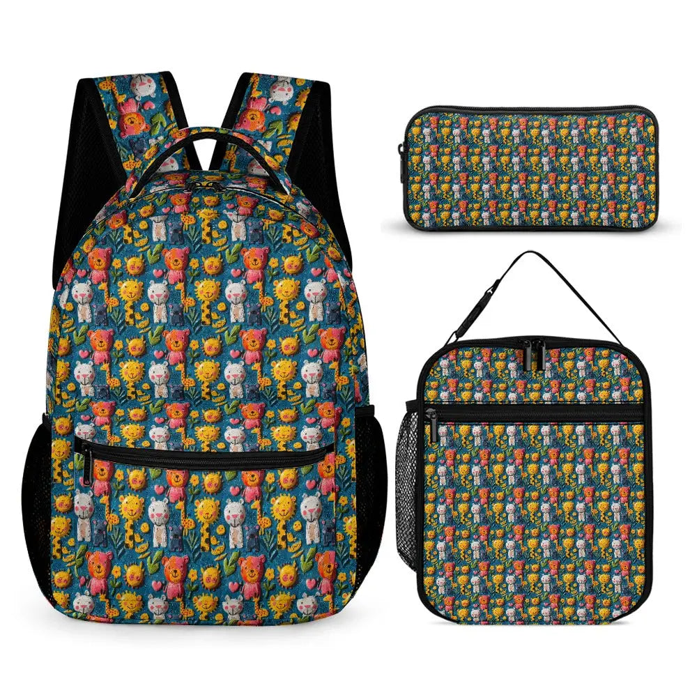 Bright Cheerful Animal Print Bag Set - The Aurora Touch