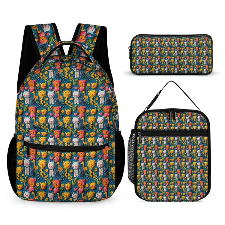Bright Cheerful Animal Print Bag Set - The Aurora Touch