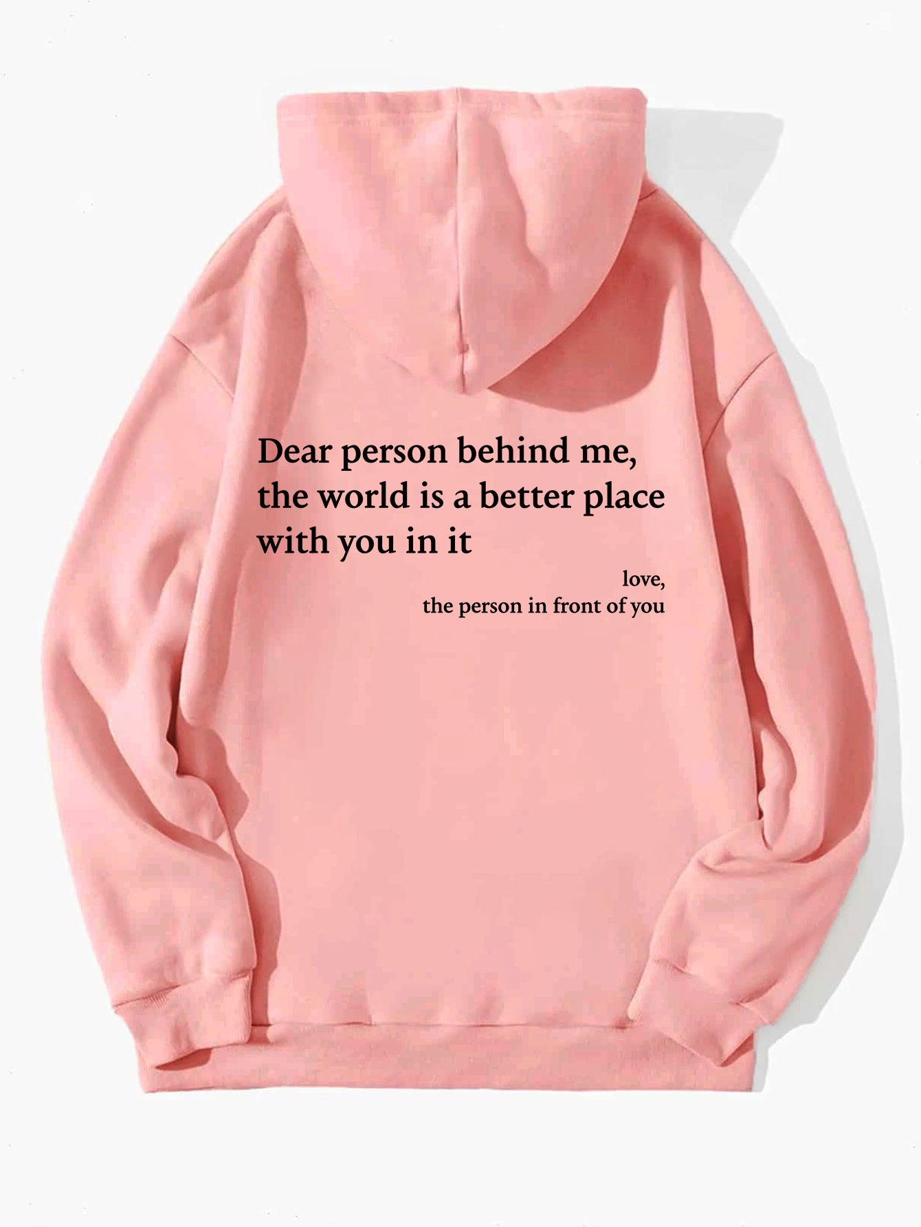 Women's Plush Letter Printed Kangaroo Pocket Drawstring Printed Hoodie