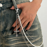 Punk Cross Stitching Pants Zipper Ornament CJ