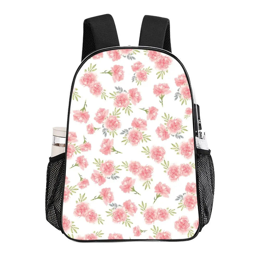 Transparent Floral Print Pattern Back Pack - The Aurora Touch