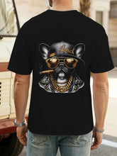 Cool Hip-hop Dog Gold Chain Pattern Print, Men&