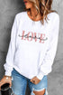 LOVE Round Neck Dropped Shoulder Sweatshirt Trendsi