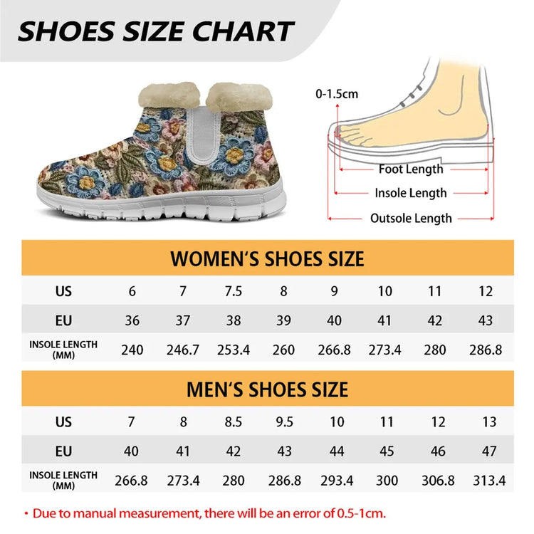 Pretty 3D Crotchet Floral Design Snow Boots - The Aurora Touch