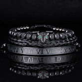 Leopard Head Set Mesh Pineapple Pearl Roman Bracelet The Aurora Touch