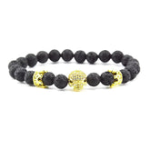 Design Volcanic Rock Beaded Crown Zircon Bracelet The Aurora Touch
