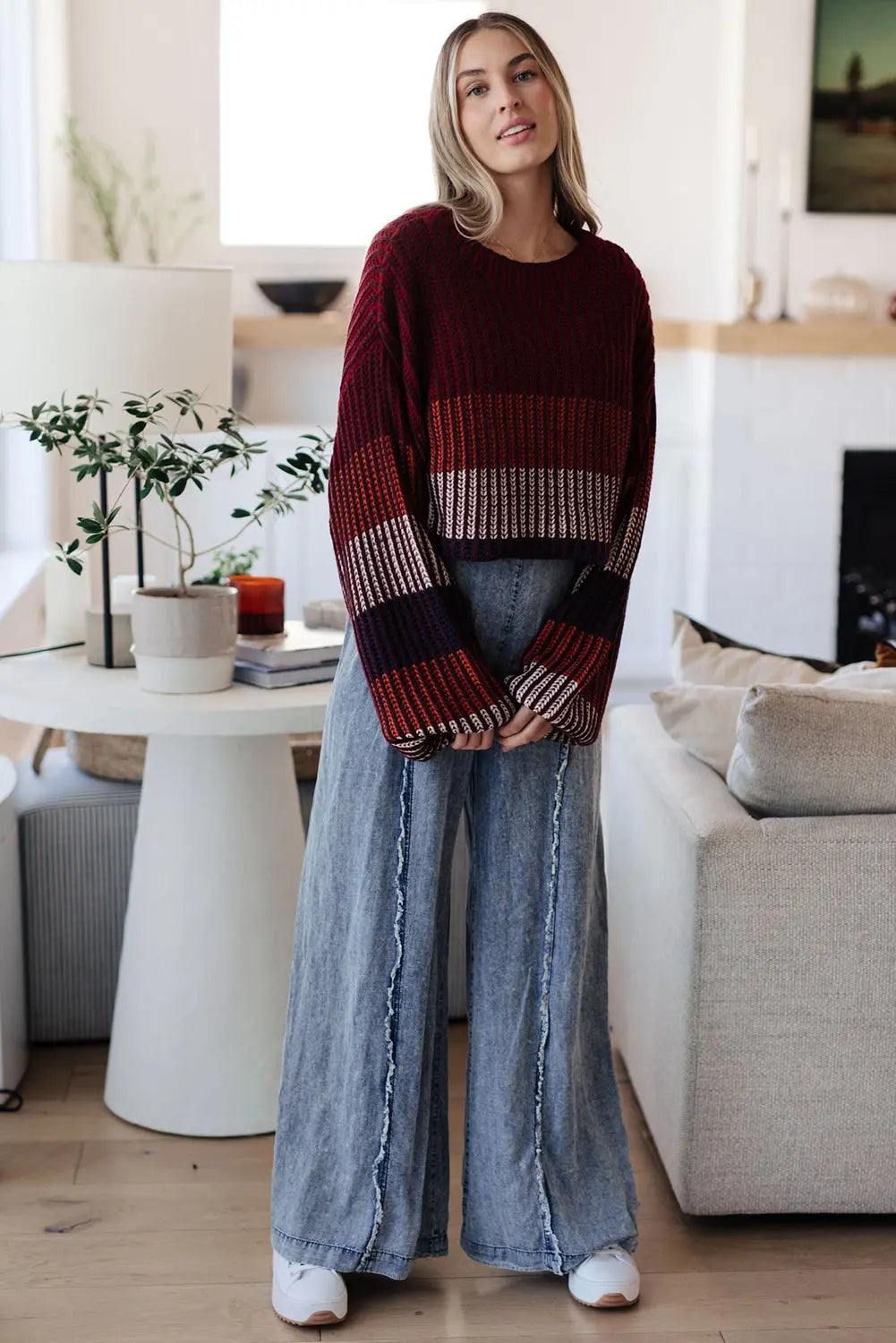 Beau Blue Light Wash Frayed Exposed Seam Wide Leg Denim Overall The Aurora Touch