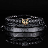 Leopard Head Set Mesh Pineapple Pearl Roman Bracelet The Aurora Touch