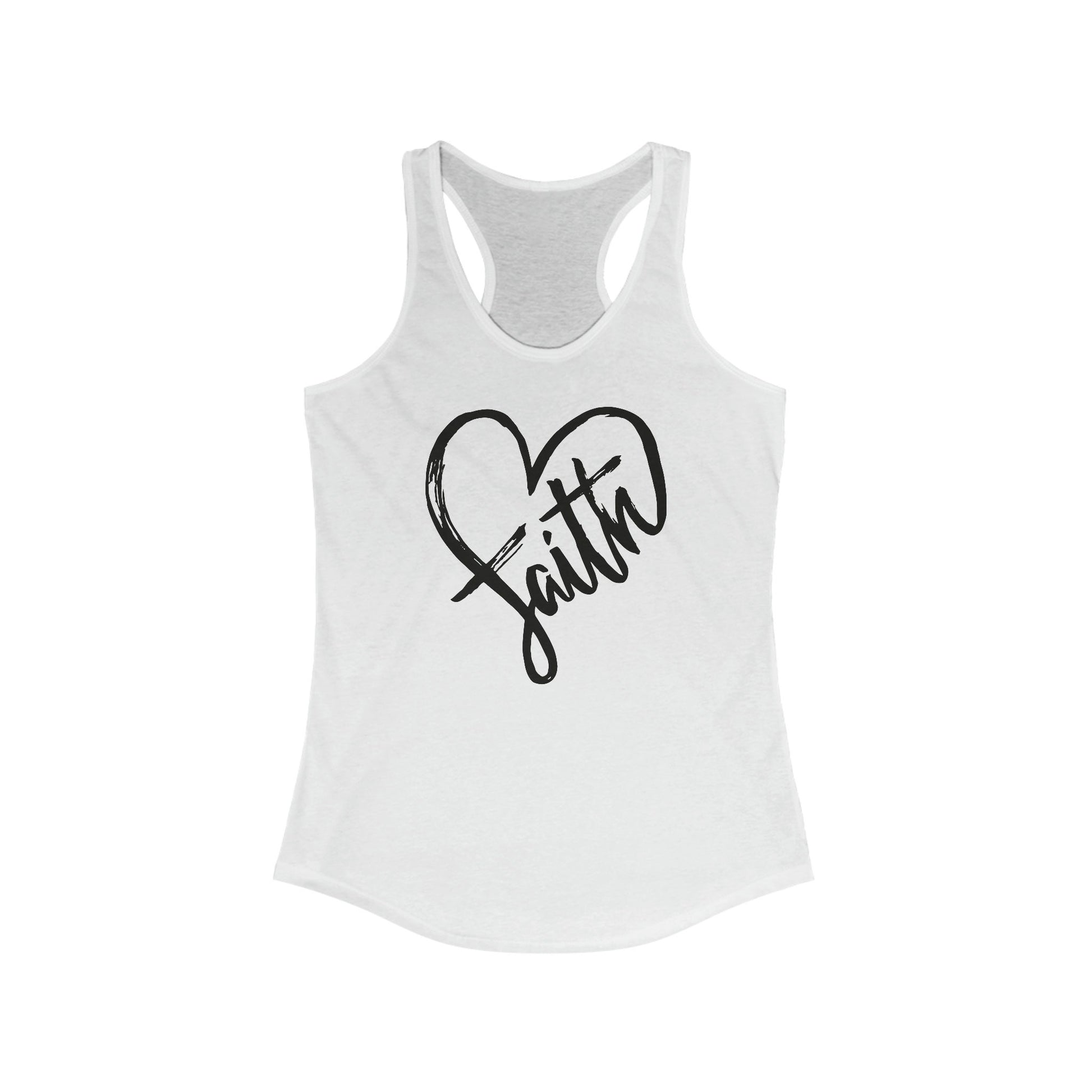 Women Faith Tank Top, Minimalist simple print female inspirational positive affirmation casual summer beach jean everyday shirt