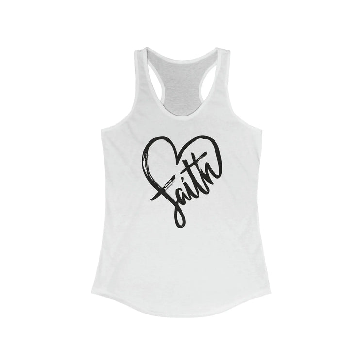 Women Faith Tank Top, Minimalist simple print female inspirational positive affirmation casual summer beach jean everyday shirt