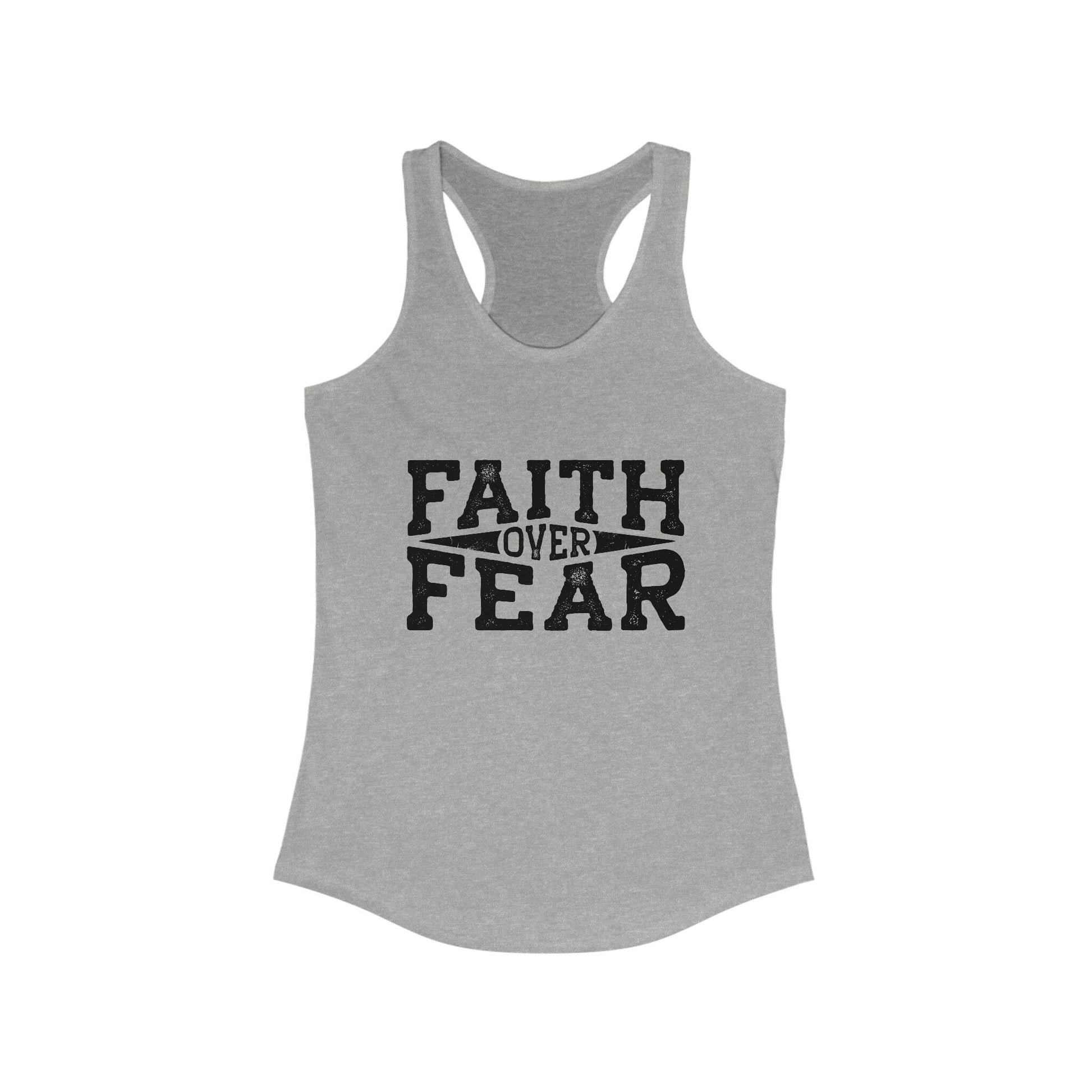 Women's positive tank top, Women faith over fear strong independent female positive message girl summer casual jeans shorts daily shirt
