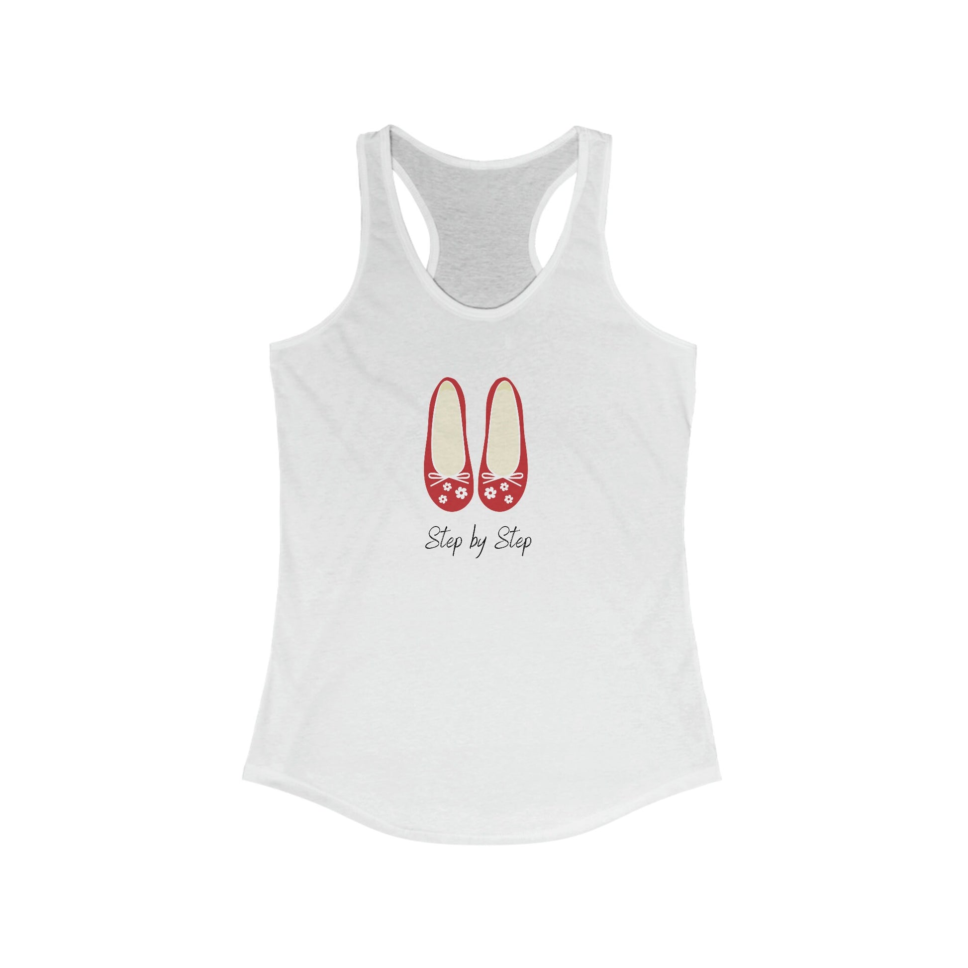 Women's Step by Step Tank Top, Female empowerment positive saying Summer strong lady soft casual racerback Tank