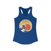 Women Blue Ocean Racerback, Female Summer casual beach everyday relax lounge clothing wear for girl