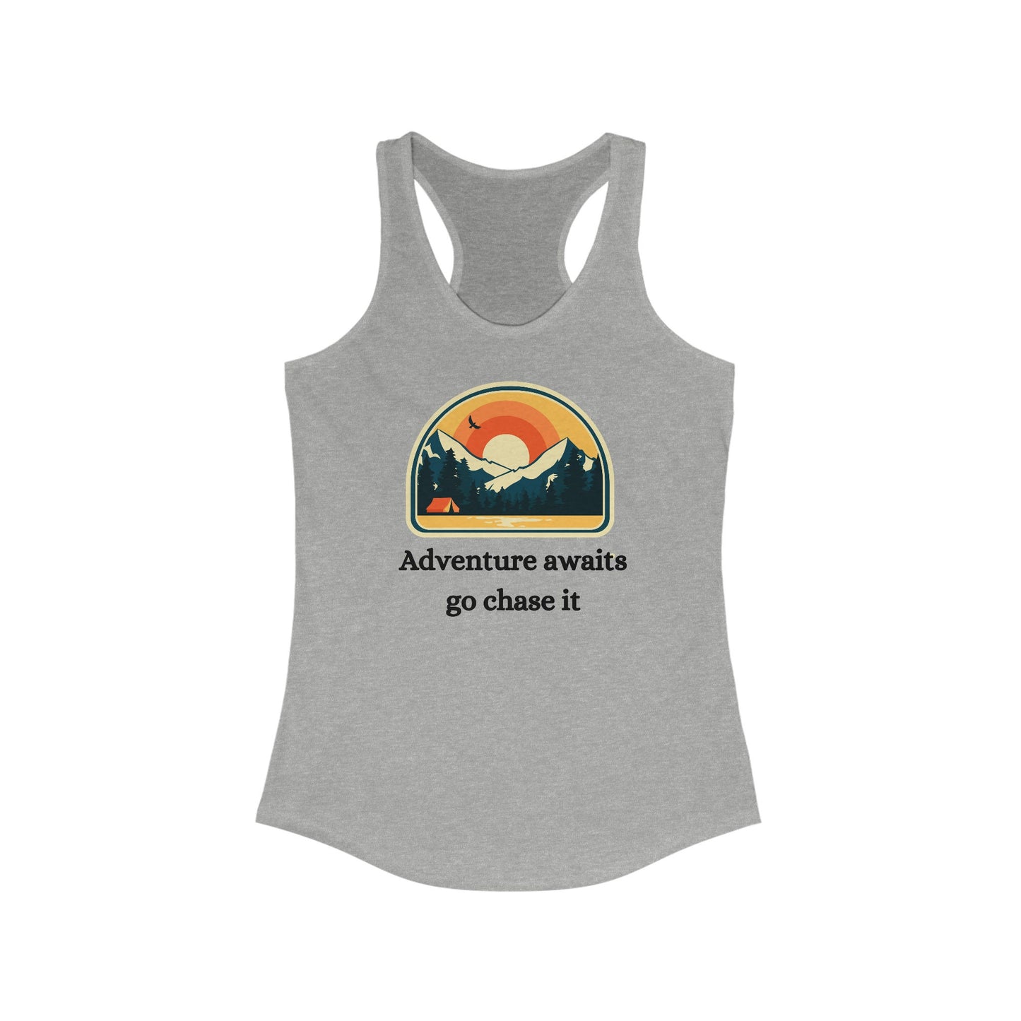 Women's Ideal Racerback Tank, Blue Women Outdoors Tank, Women Blue Novelty Tank, Summer Novelty Tank