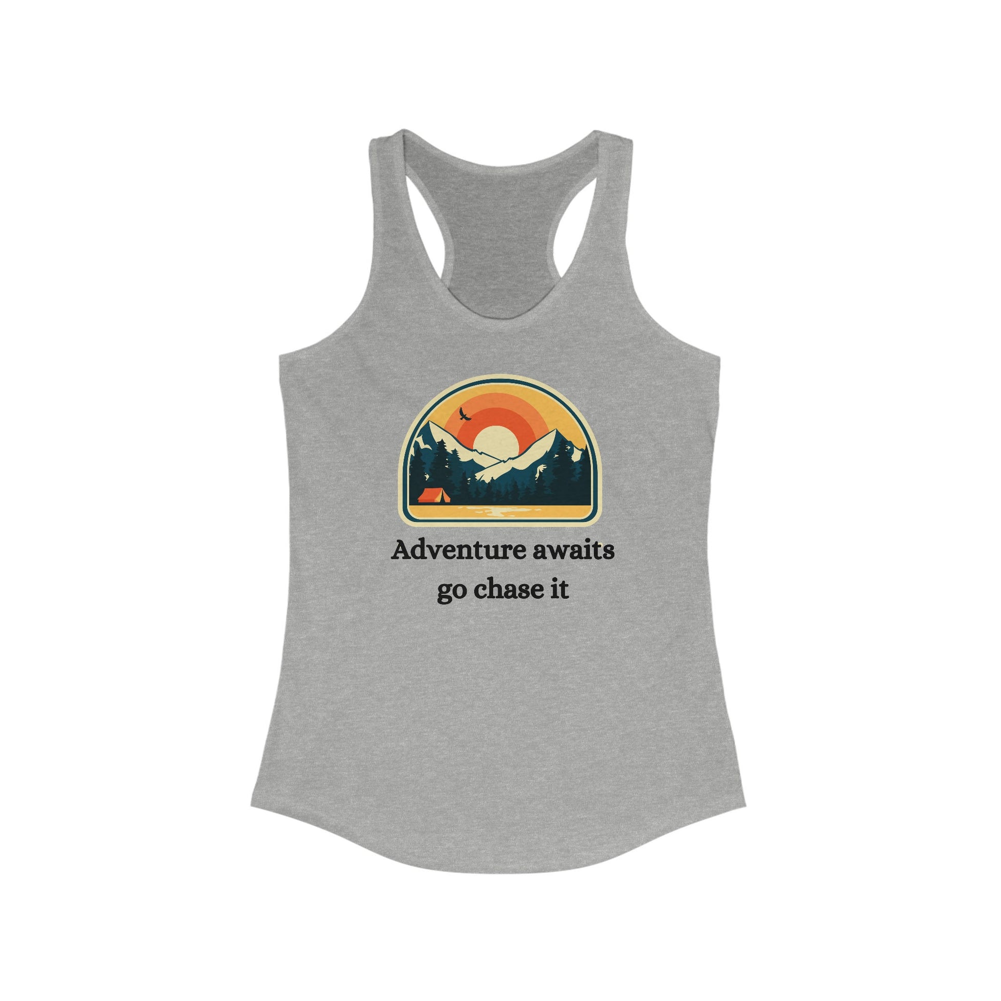 Women's Ideal Racerback Tank, Blue Women Outdoors Tank, Women Blue Novelty Tank, Summer Novelty Tank
