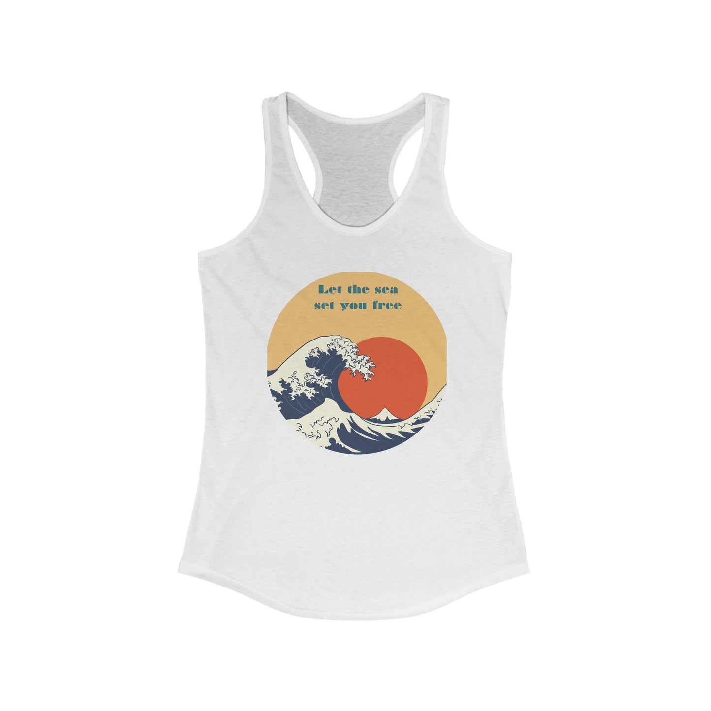 Women Blue Ocean Racerback, Female Summer casual beach everyday relax lounge clothing wear for girl