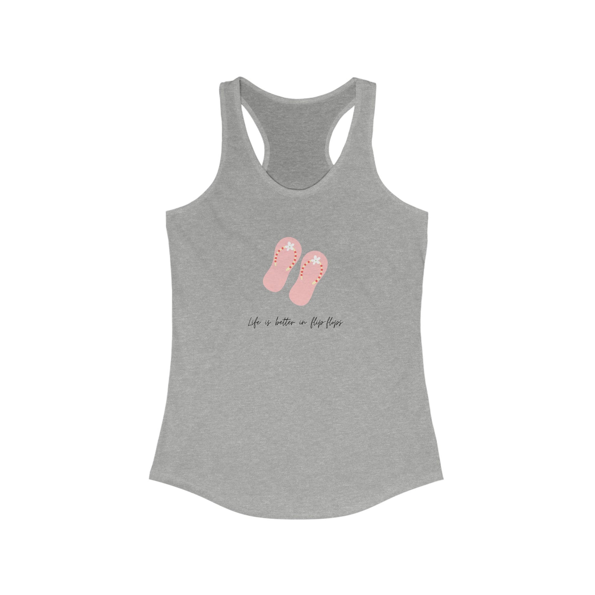 Women's Ideal Racerback Tank, Women Beach Tank, Grey Women Racerback Tank, White Summer Tank Top