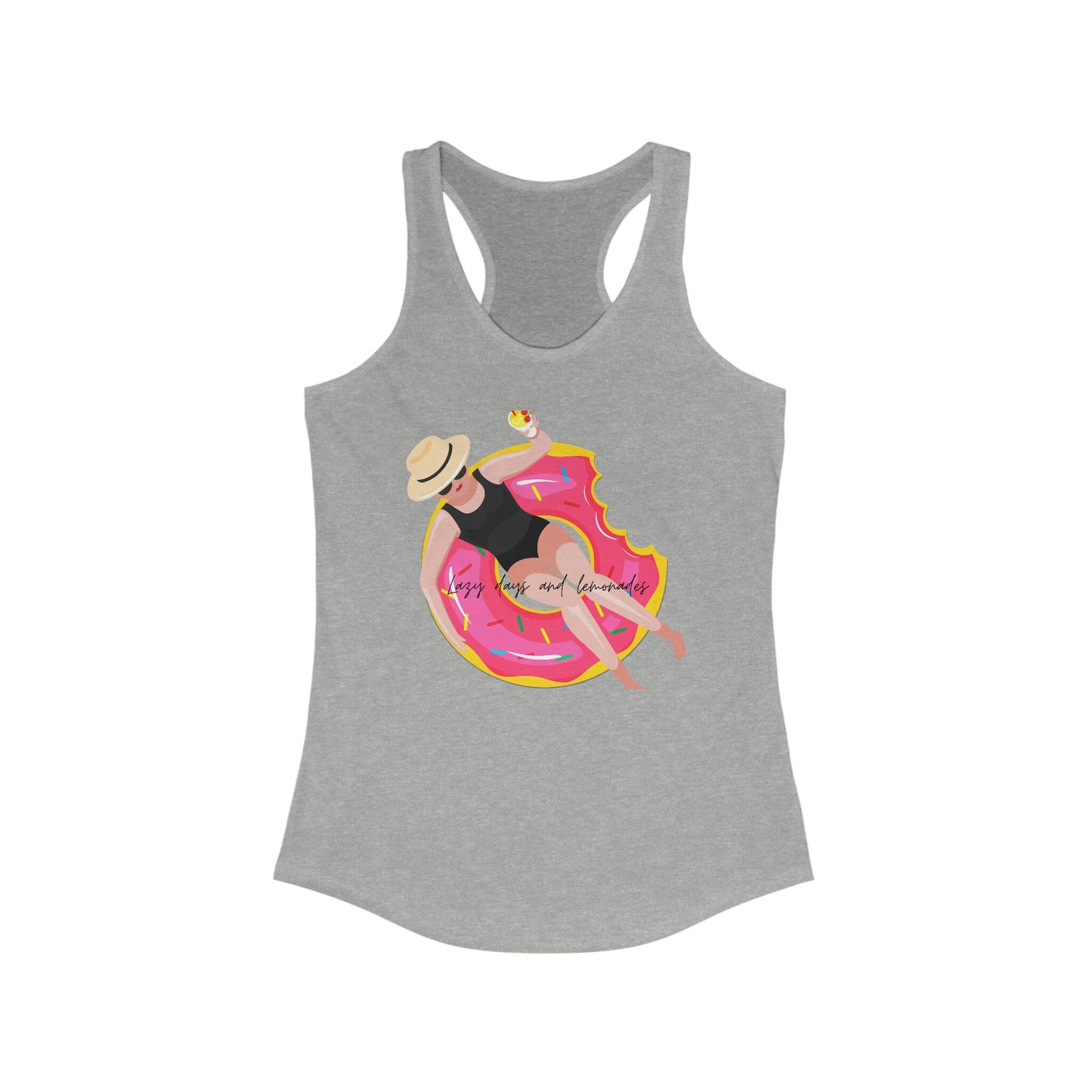 Women's Summer Racerback casual beach cute novelty vacation by the pool lounge wear attire tank top