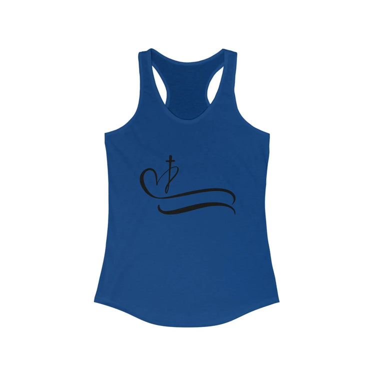 Christian Women Tank Top, Positive Women Christ Faith Love cross heart design casual jean shorts racerback Tee