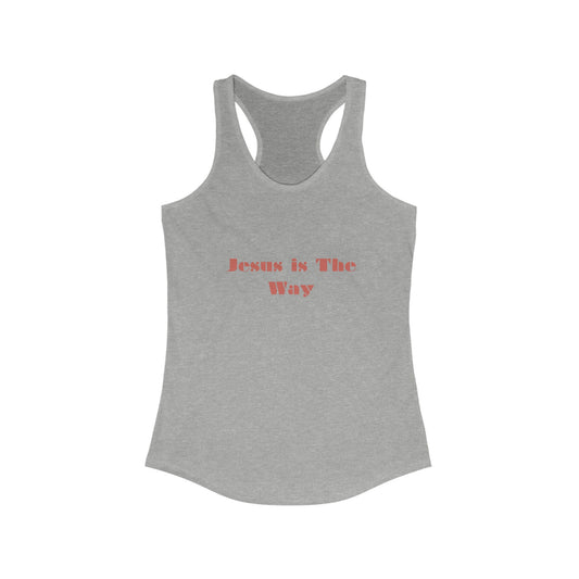 Jesus is The Way Tank Top, Women Christian faith born again positive empowerment racer back casual jean shorts tank shirt