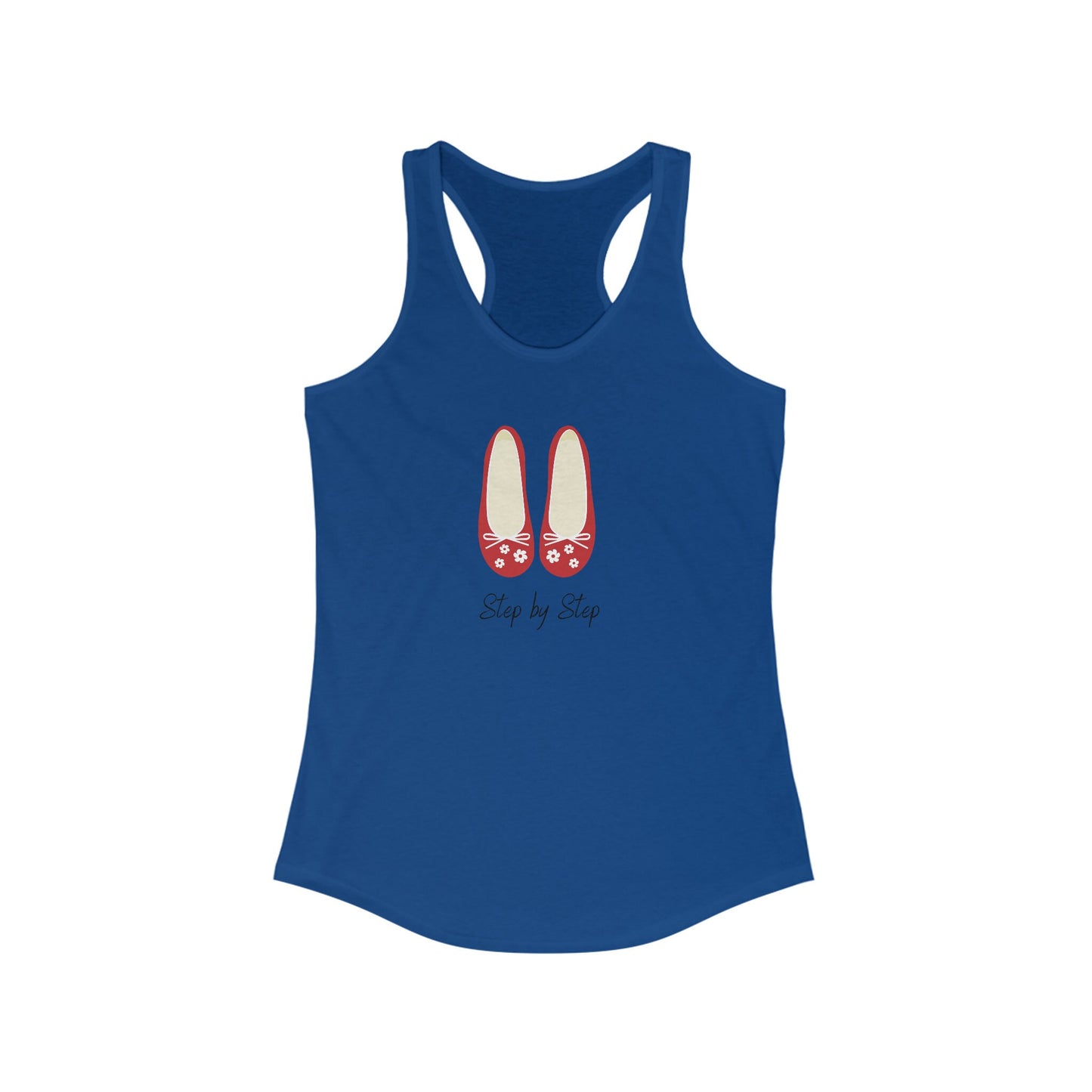 Women's Step by Step Tank Top, Female empowerment positive saying Summer strong lady soft casual racerback Tank