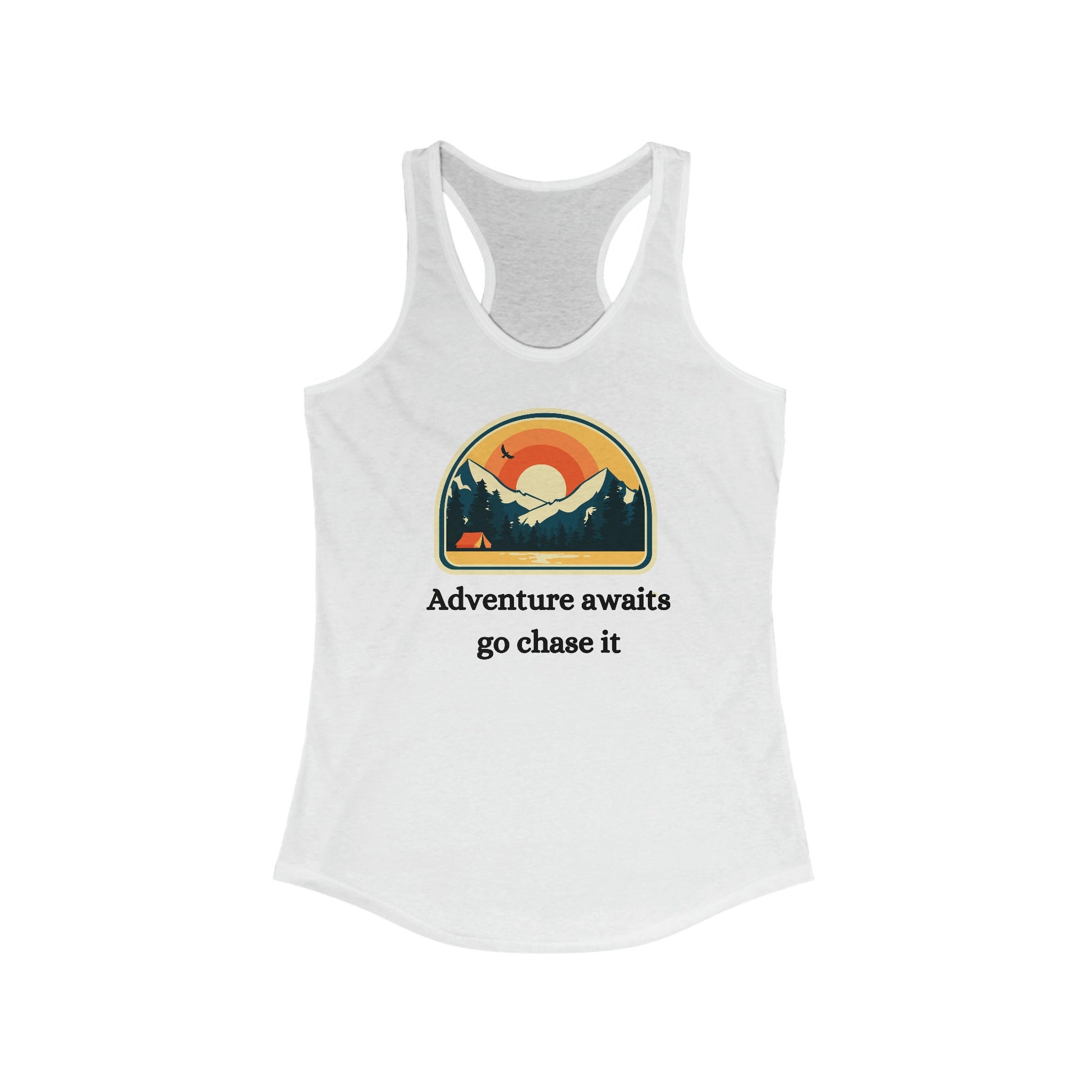 Women's Ideal Racerback Tank, Blue Women Outdoors Tank, Women Blue Novelty Tank, Summer Novelty Tank