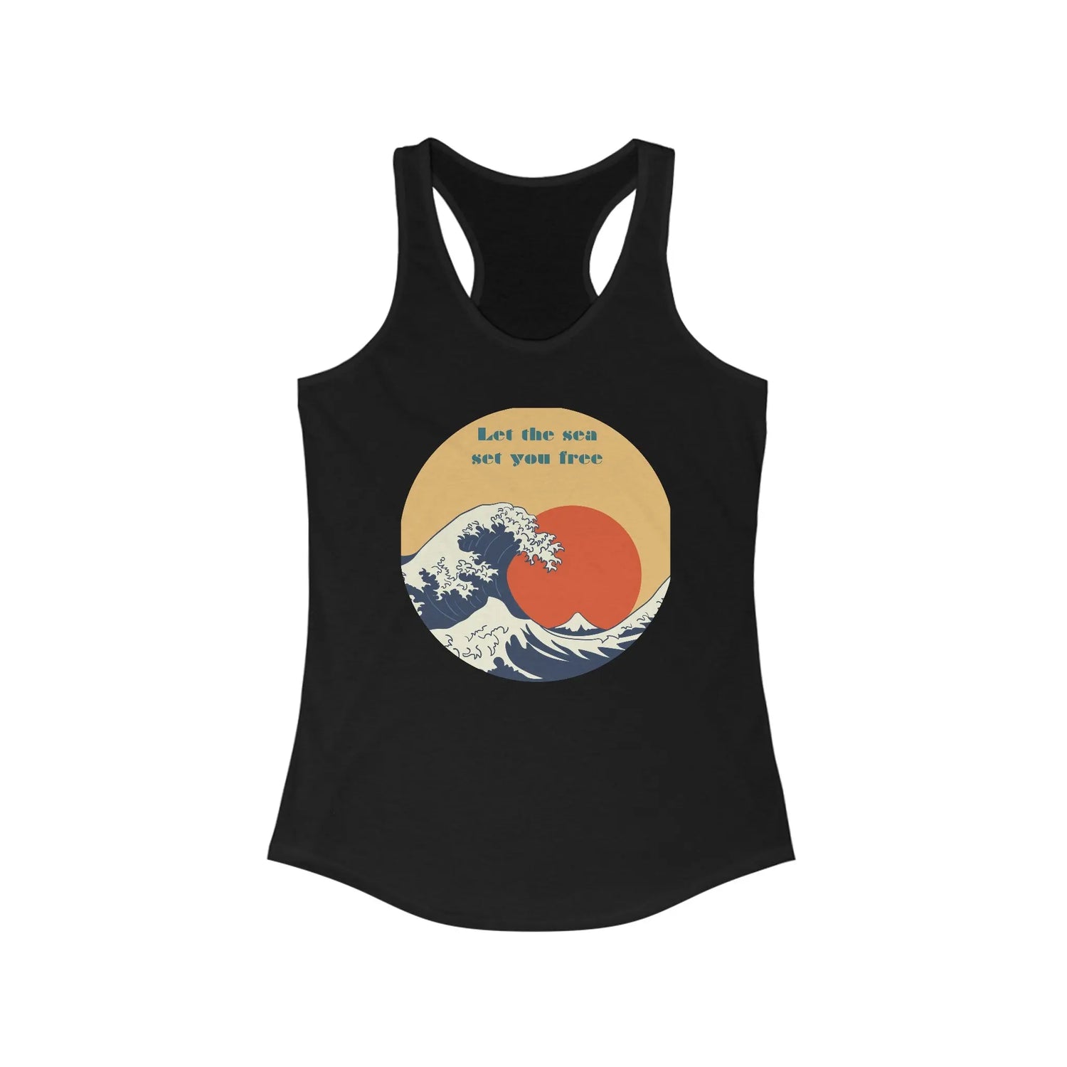 Women Blue Ocean Racerback, Female Summer casual beach everyday relax lounge clothing wear for girl