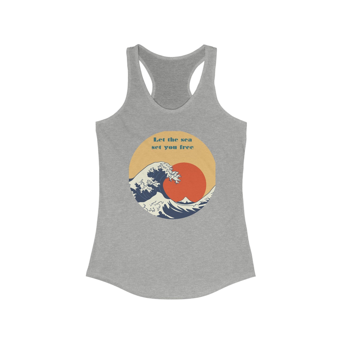 Women Blue Ocean Racerback, Female Summer casual beach everyday relax lounge clothing wear for girl