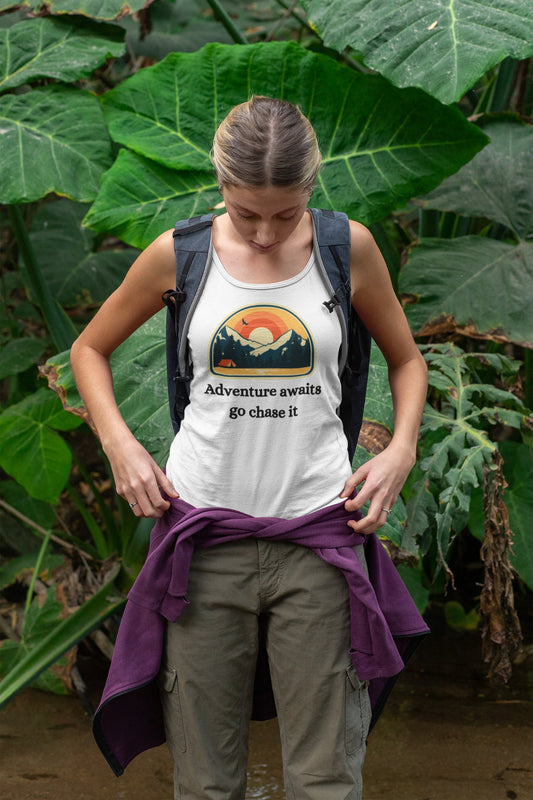 Women's Ideal Racerback Tank, Blue Women Outdoors Tank, Women Blue Novelty Tank, Summer Novelty Tank