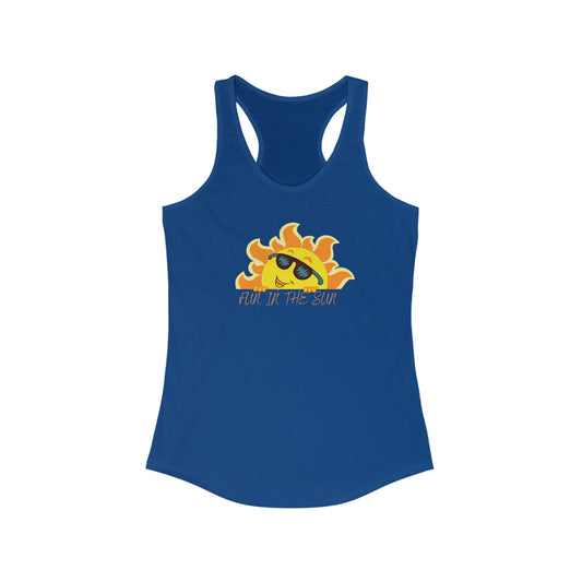 Women's Fun in The Sun Tank Top, Fun in the sun female casual beach sports work out novelty simple day shirt