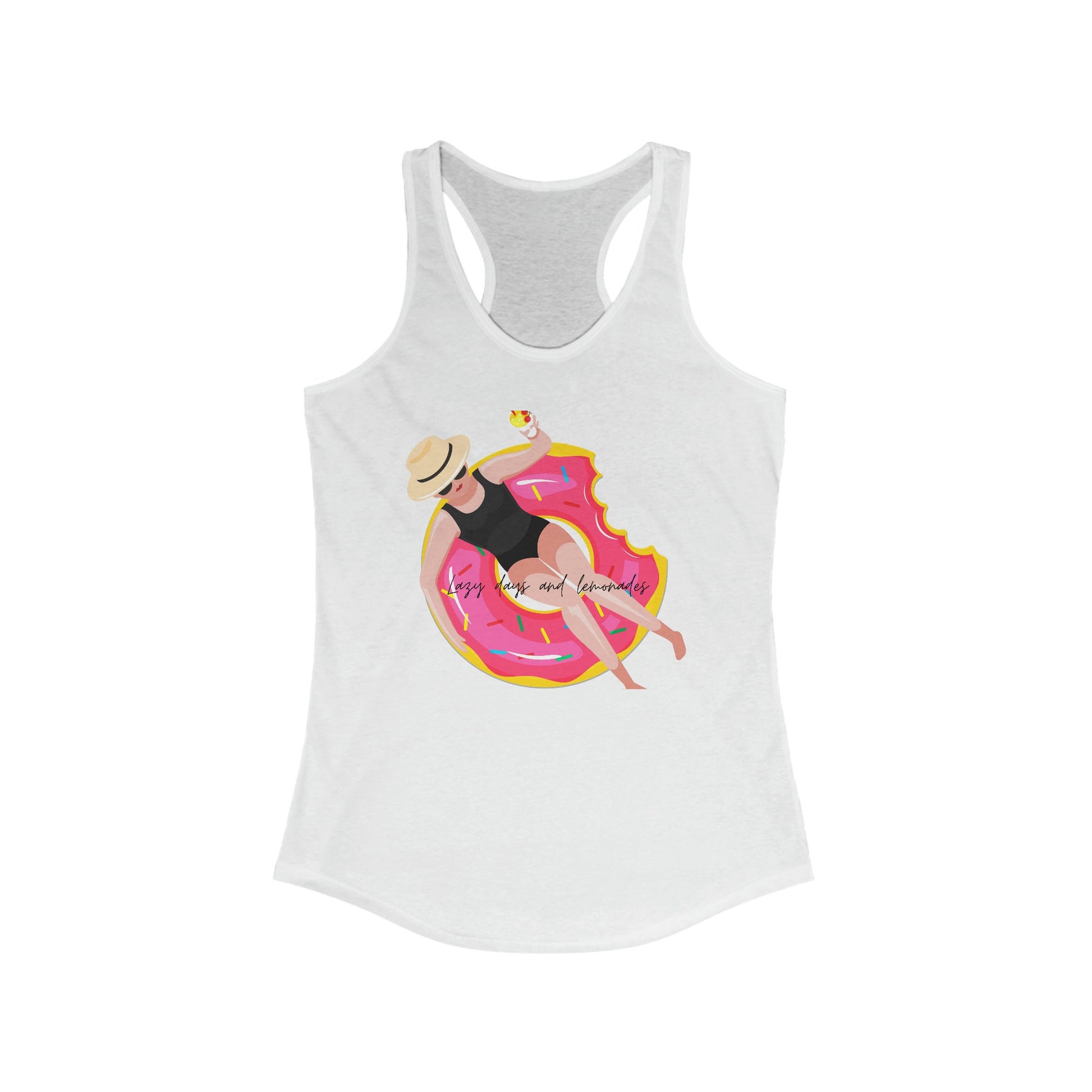 Women's Summer Racerback casual beach cute novelty vacation by the pool lounge wear attire tank top