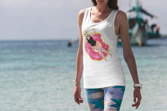 Women&#39;s Summer Racerback casual beach cute novelty vacation by the pool attire tank top
