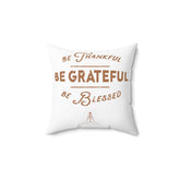 Spun Polyester Thanksgiving square pillow grateful accent couch chair throw cushion bedroom living room whole family home decor The Aurora Touch