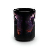 Day of the dead Black large Mug 15oz, Dia de Los Muertos Halloween colorful tradition Mexican art coffee tea apple cider mug The Aurora Touch