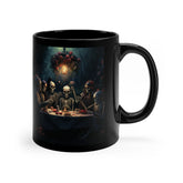 11oz Black Mug,Black Mug, Dia de Los Muertos, Day Of the Dead, Halloween Mug, Festive mug, Skeleton Family, Halloween Dinner, Novelty Mug The Aurora Touch