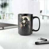 Black Mug, 15oz, Day of The Dead Mug, Dia de Los Muertos, Tasa de Cafe, Coffee cup, Tea Cup, Halloween Mug, Novelty Coffee Mug The Aurora Touch