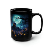 Black Mug, 15oz, Pixar Theme Halloween dark large festive holiday spooky fun coffee kitchen beverage morning evening drinking cup The Aurora Touch
