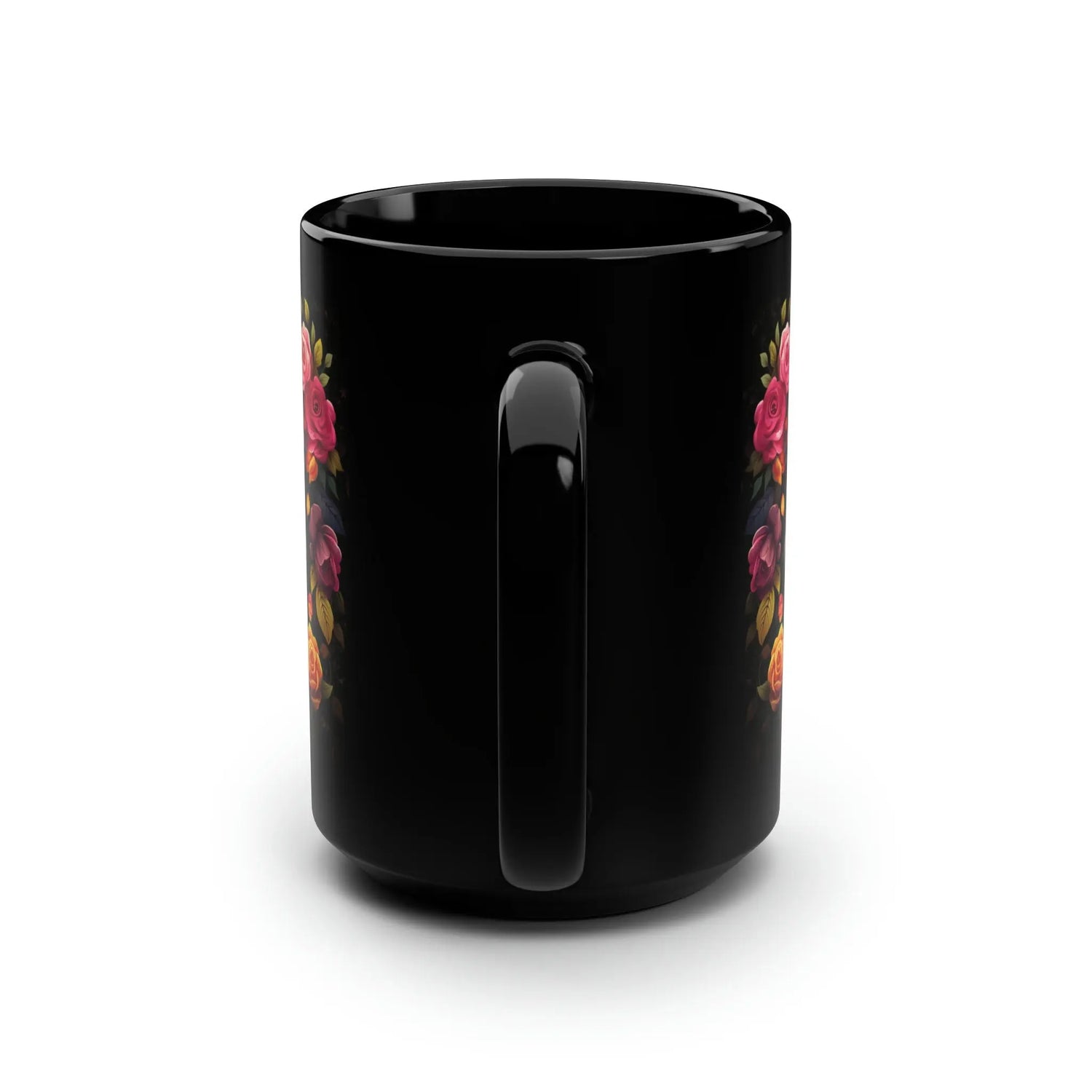 Black Mug, 15oz, Colorful Art, Cadaver, Day of The Dead, Dia de Los Muertos, Halloween Mug, Large Coffee Mug, Festive Mug, Holiday Mug The Aurora Touch