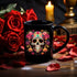 Black Mug, 15oz, Colorful Art, Cadaver, Day of The Dead, Dia de Los Muertos, Halloween Mug, Large Coffee Mug, Festive Mug, Holiday Mug The Aurora Touch