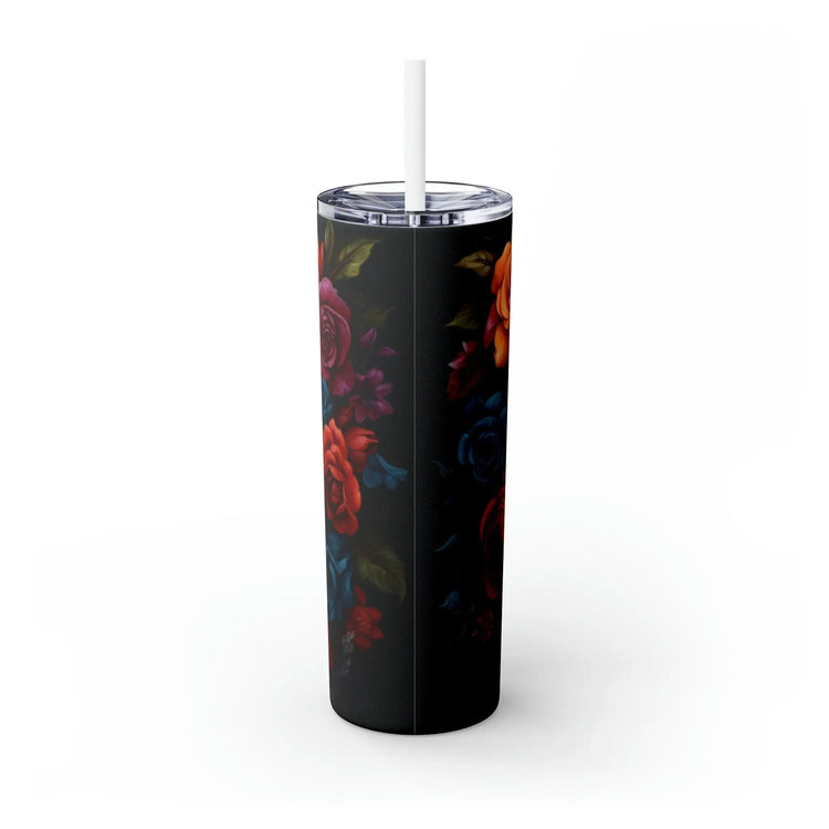 Cadaver Dia de Los Muertos Colorful 20oz Tumbler, Halloween Artistic Straw Cup, Day of the Dead Design Mug, Unique Gift, Festive Drinkware The Aurora Touch