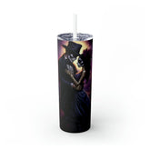 Day of the Dead Skinny Tumbler with Straw 20oz Mexican Halloween traditional art hot cold drinking festive travel car beverage tall cup