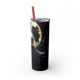 Skinny Tumbler with Straw, 20oz, Day of the dead Couple, Dia de Los Muertos, Halloween tumbler, Artistic Tumbler, Colorful Tumbler The Aurora Touch
