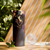 Day of the Dead Skinny Tumbler with Straw 20oz Mexican Halloween traditional art hot cold drinking festive travel car beverage tall cup