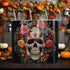 Skinny Tumbler with Straw, 20oz, Dia de Los Muertos day of the dead Mexican tradition artistic non- toxic hot cold carry around mug tumbler The Aurora Touch