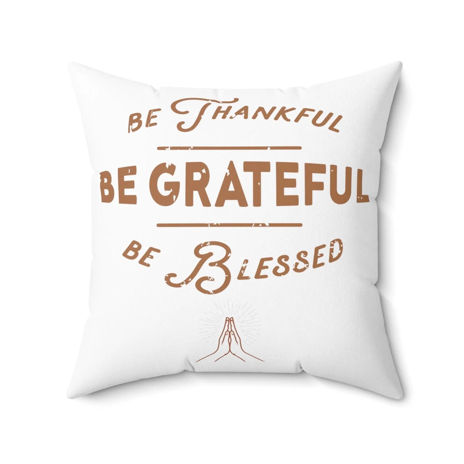Spun Polyester Thanksgiving square pillow grateful accent couch chair throw cushion bedroom living room whole family home decor The Aurora Touch