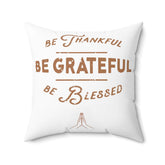 Spun Polyester Thanksgiving square pillow grateful accent couch chair throw cushion bedroom living room whole family home decor The Aurora Touch