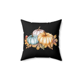 Square Pillow, Thanksgiving black pumpkin theme decorative throw holiday Fall vibes couch chair bed cushion The Aurora Touch