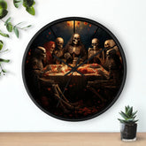 Wall Clock, Halloween Day of the dead last supper Fall portrait art kitchen hallway office family gift clock The Aurora Touch